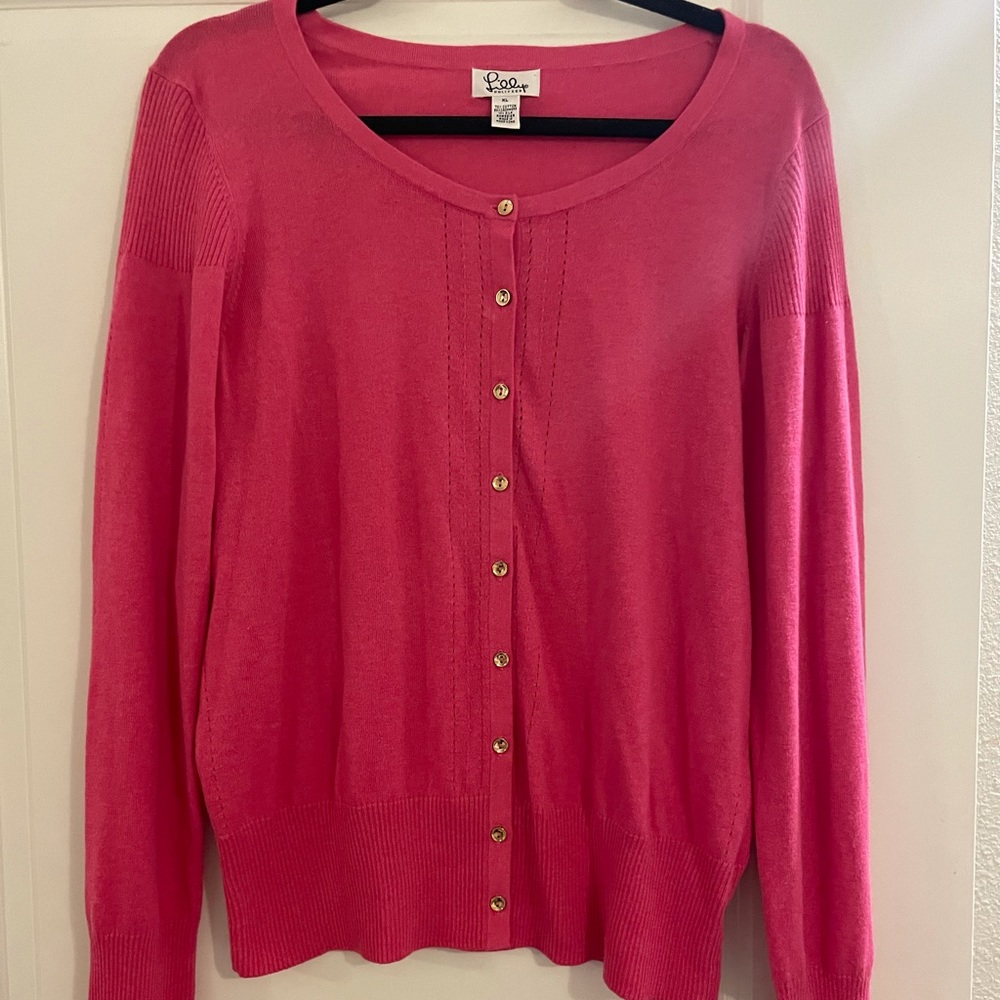 Lilly Pulitzer pink cardigan sweater